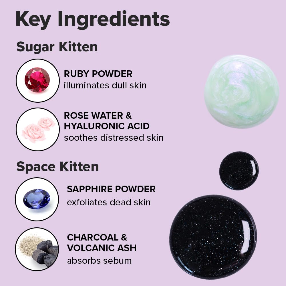 I DEW CARE Korean Wrapping Peel Off Facial Mask Set - Starry Kitten Night | Masks 3ea&Headband Gift Set, Pore Skincare, Glow Skin, Hydrating, Travel Size, Mini Set, Stocking Stuffers, Gifts For Women