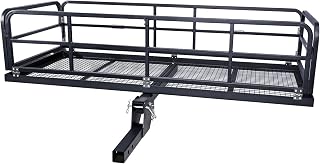 PeakPursuit 750 lbs Folding Hitch Cargo Carrier Rack - 60x26x13.8" Basket for 2" Receiver, Heavy-Duty for Camping & SUV Travel