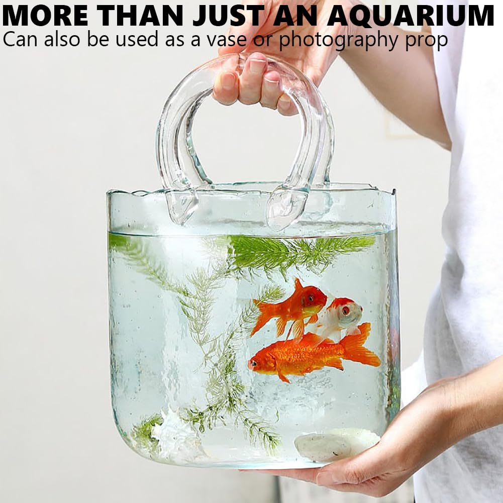 Amazon | MegLob オープンガラス水族館、ハンドバッグ型の水槽、特別な