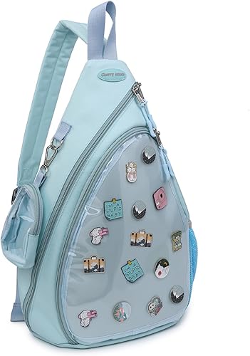 Miniatura 4 de Bolsa Oxford Ita Kawaii con Pin de visualización, mochila de pecho, mochila de un solo hombro, mochila deportiva, mochila para senderismo, mochila