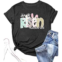 Happy Easter Shirts for Women Funny Bunny T Shirt Easter Egg Holiday Tops Rabbit Graphic Short Sleeve Tees
