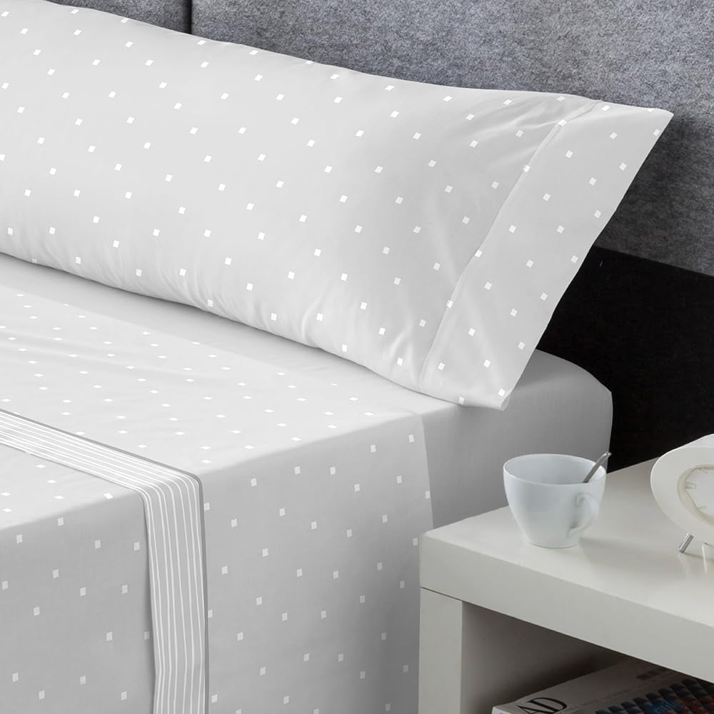 DECASATEXTIL – Juego de sábanas coralina Extra Suave- 3 Piezas– Sabanas de Invierno - Doble perchado – Sabana Bajera, encimera y Funda Almohada - Cama 135cm - Berlin Gris