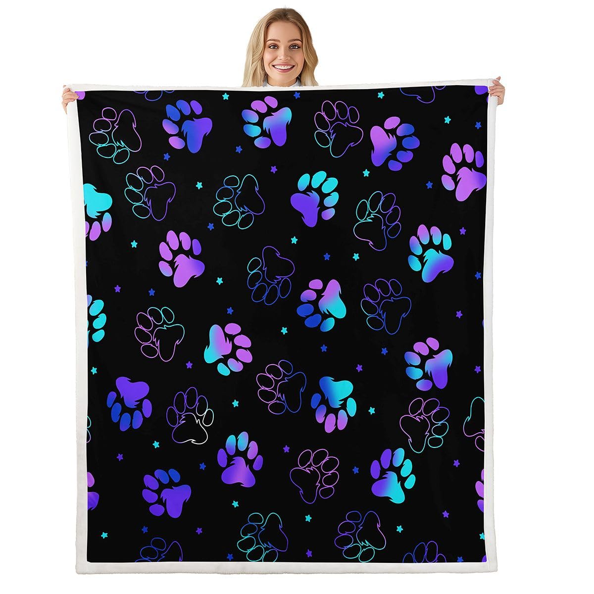 Plaid couverture polaire pet animaux 130x150cm flanelle microfibre jeté canapé