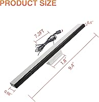 Vista 2 de Xahpower 3 in 1 Accessories Bundle Kits for Wii, AC Power Supply Adapter + Composite Audio Video Cable and Wired Infrared Ray Sensor Bar Compatible