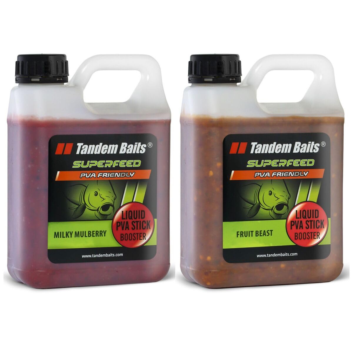 Tandem Baits Alimento para pesca de carpa, atractor SuperFeed Liquid PVA Stick Booster 2 unidades, 1000 ml Flavour Mix Fruit