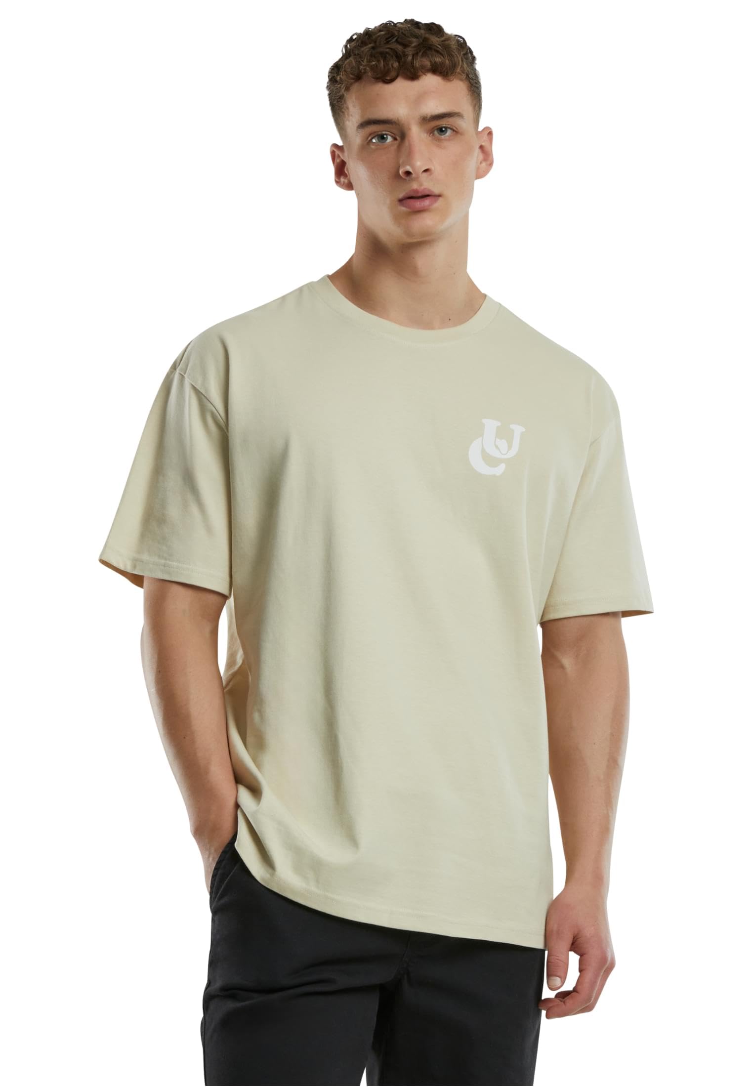 Urban Classics Weavy Logo Heavy Oversized Tee Sand XL