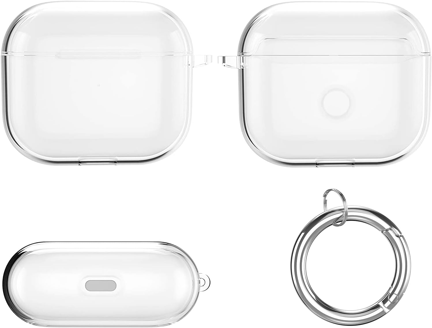 Valkit Compatible AirPods 3 Case, Clear Airpods 3rd Generation Case with Keychain Soft TPU Protective Shockproof Cover for Girls Women Men Compatible with Apple AirPods 3 Gen Case - Clear