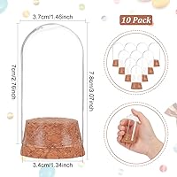 Vista 2 de BENECREAT 10 frascos de vidrio con tapones de corcho, cubierta de cúpula de madera y botellas transparentes para decoraciones de fiestas