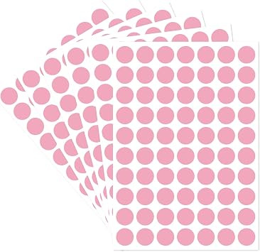 Starboling Dot Stickers - 1/2 Inch Pink Circle Labels, 1400pcs Writable Color Coding, Round Labels for Office, Classroom, Garage Sale