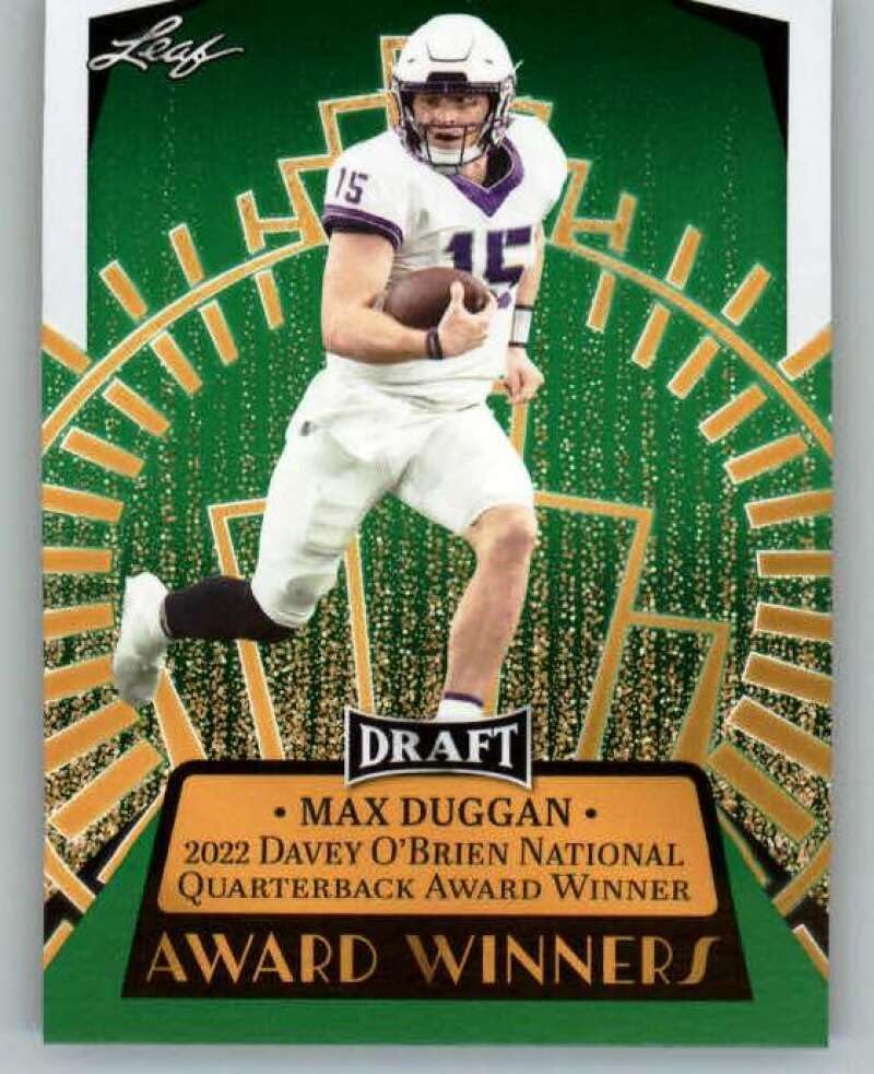 2023 Leaf Draft Green #16 Max Duggan TCU Horned Frogs RC Rookie Football Trading Card
