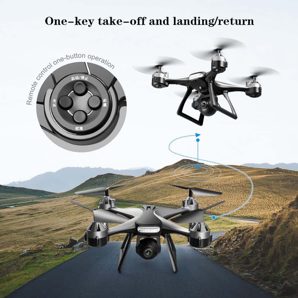 RC FPV Drone para Adultos, Mini Drone con cámara 4K, WiFi RC Drone Quadcopter, Vuelo de trayectoria, 75 Minutos de Tiempo de Vuelo, Modo sin Cabeza, Circle Fly, Smart Hover (3 baterías) (Roj
