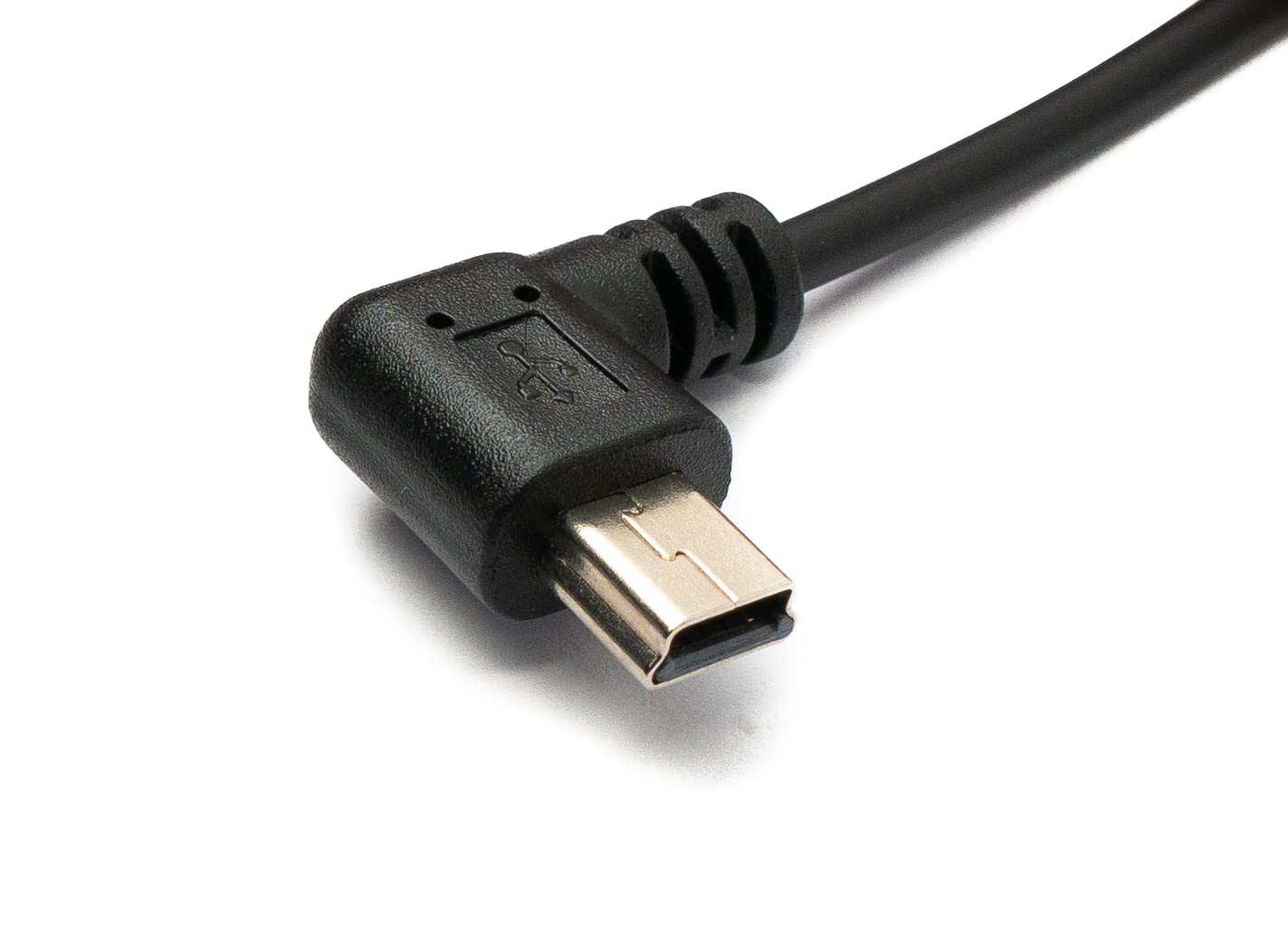 System-S USB 2.0 Spiralkabel – 100 Cm, Typ A Auf Mini B, Gewinkelt, Schwarz, 480 Mbit/s