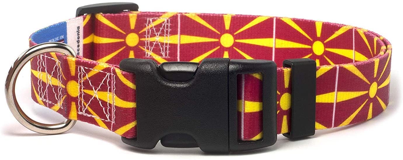 Macedonia Dog Collar | Macedonia Flag | Quick-Release Buckle | Made in NJ, USA | for Extra Large Dogs