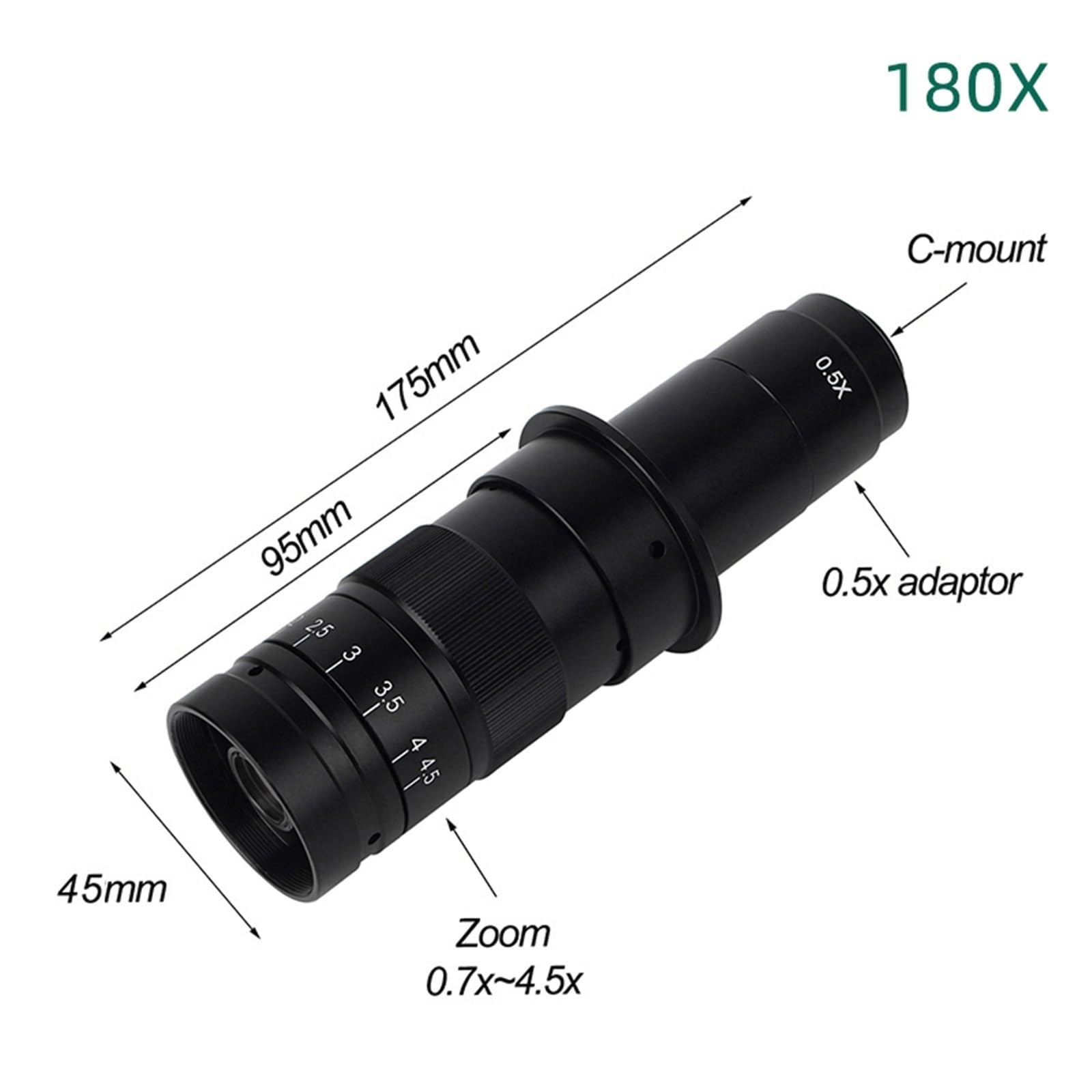 Videomicroscopio Hdmi USB/Vga Microscopio Industriale Telecamera Obiettivo C Ingrandimento per Acquisizione di Immagini Digitali,HDMI VGA-180X