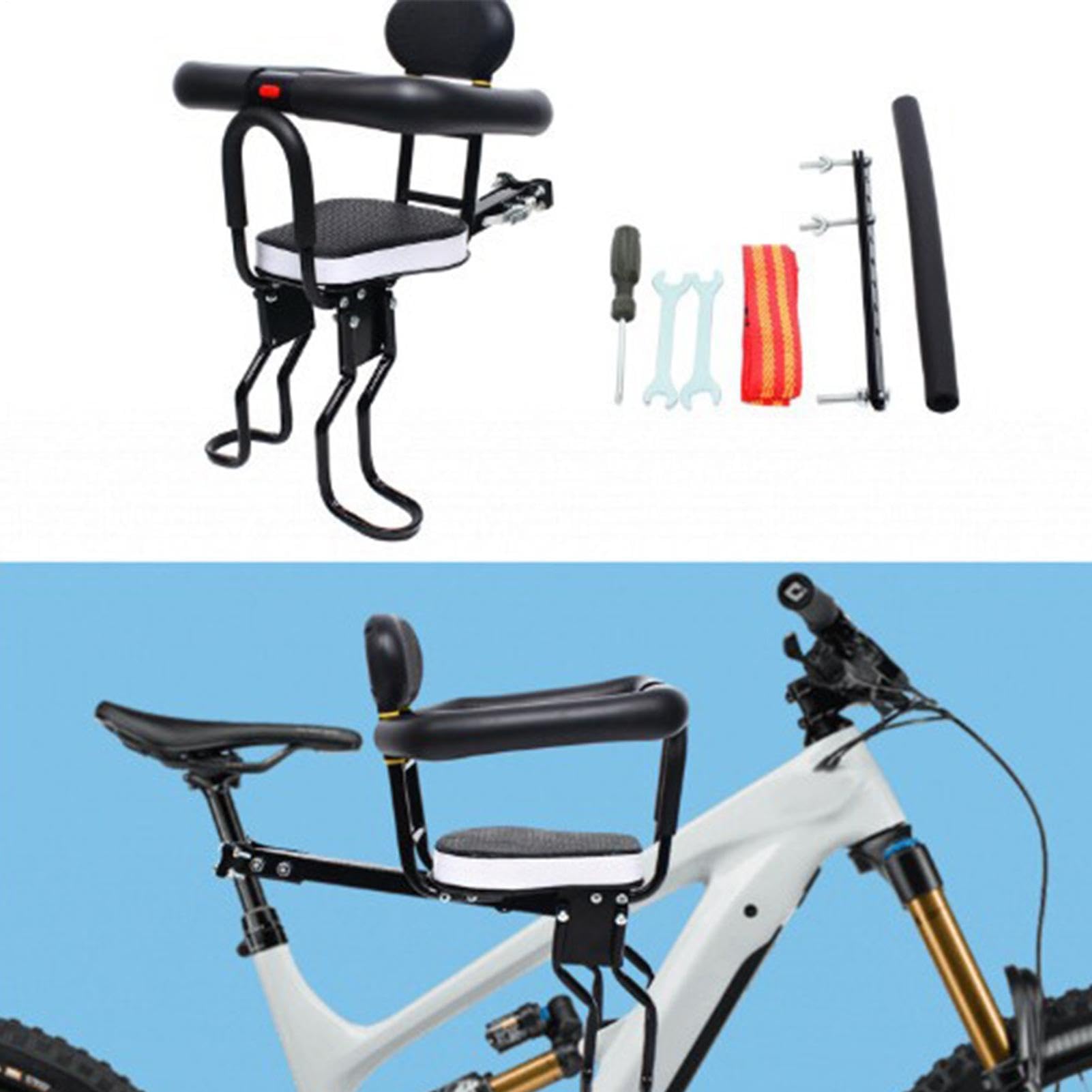 Seggiolino Bici Bambini Sgancio Rapido Ergonomico Comodo | Seggiolino Portabambini per Bicicletta Elettrica Per Genitori Famiglia Scooter Montagna Strada Viaggio Ciclismo