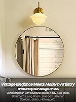 Vista 2 de Vintage Wall Sconces Antique Brass Gold Bathroom Vanity Light with Milk Glass Hardwire Wall Sconce Light Lamp for Bathroom Mirror Living Room