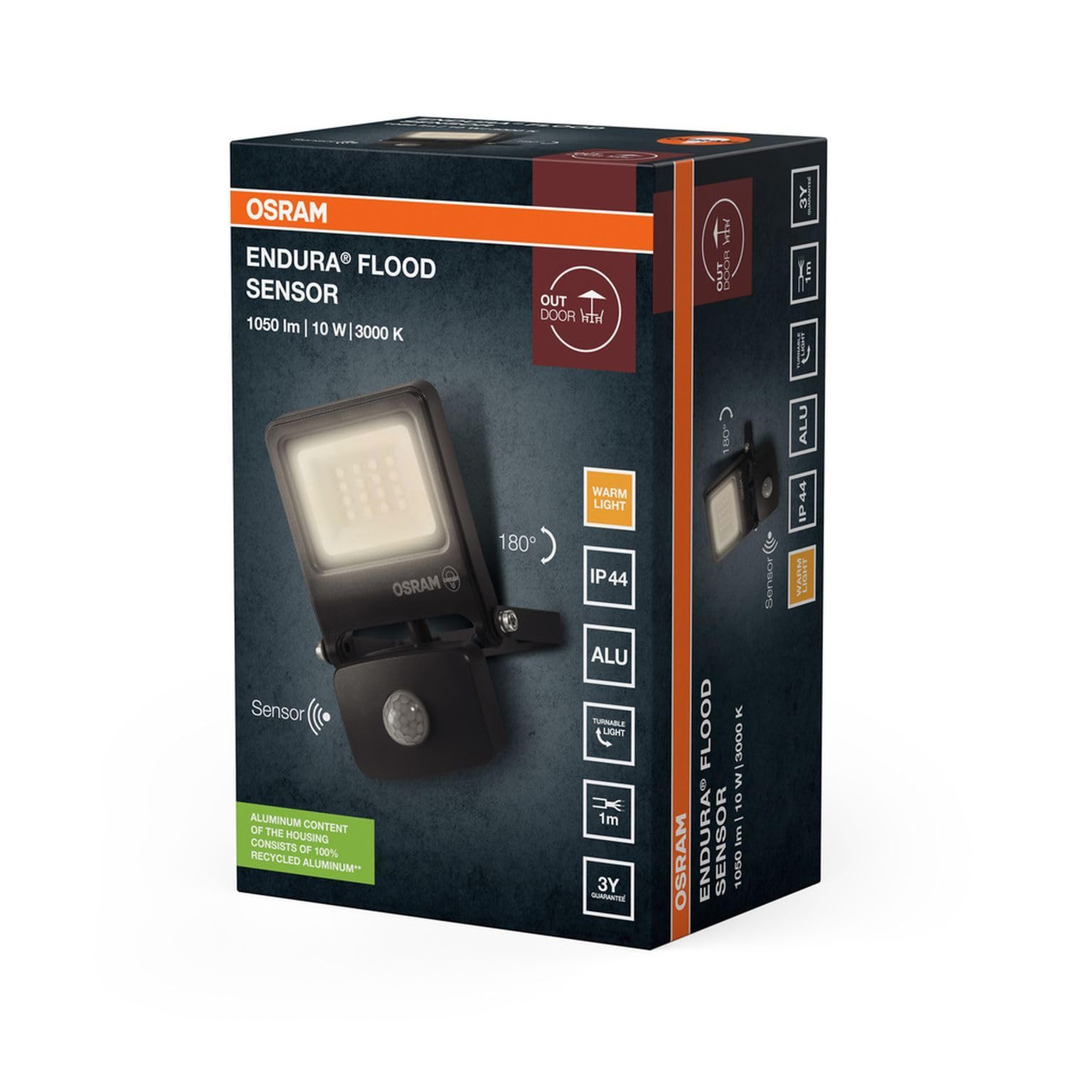Licht-Erlebnisse LED Außenstrahler mit Bewegungsmelder Aluminium Dunkelgrau 3000 K IP44 Außen modern gemütlich H:16.8 cm stilvoll Spot Haus