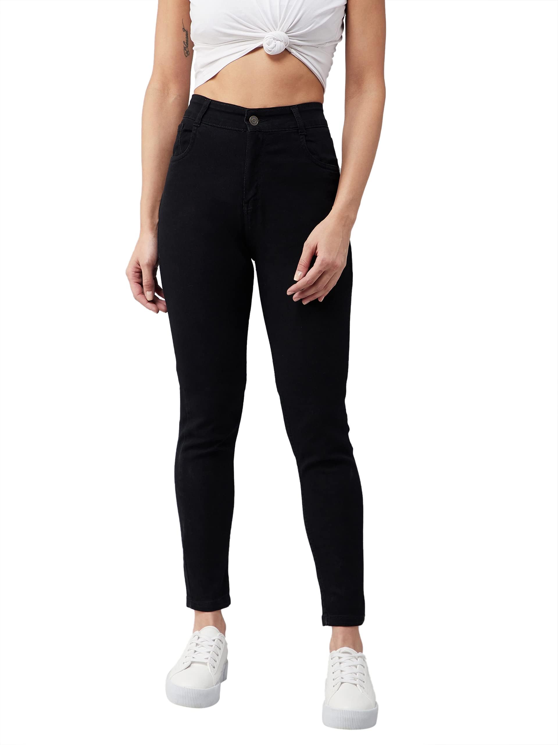 dolce crudo Women's Black Skinny Fit High Rise Regular Length Stretchable Denim Jeans-picture-41