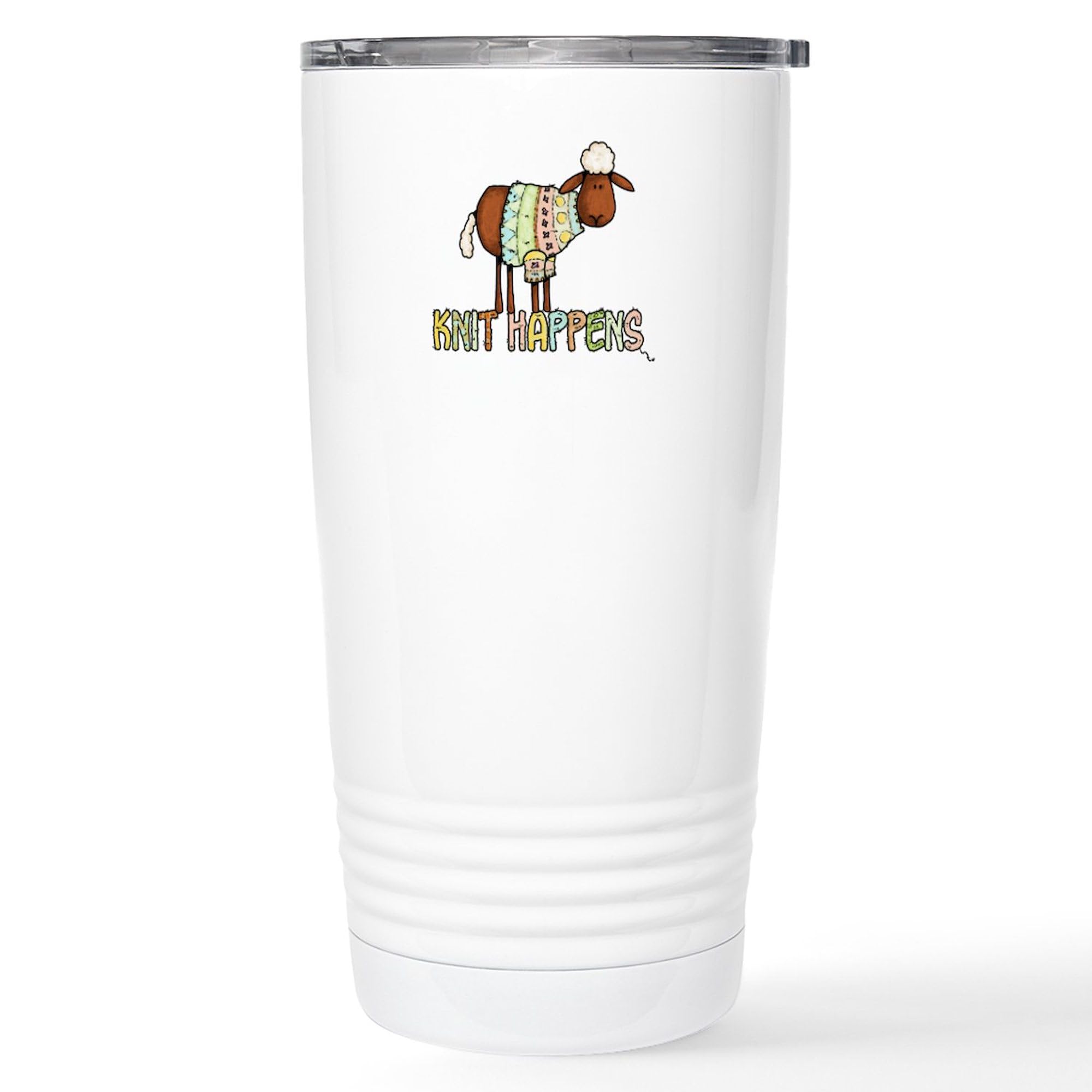 CafePress Knit Happens Stainless Steel Travel Mug 20 oz. Insulated Stainless Steel Coffee Tumbler
