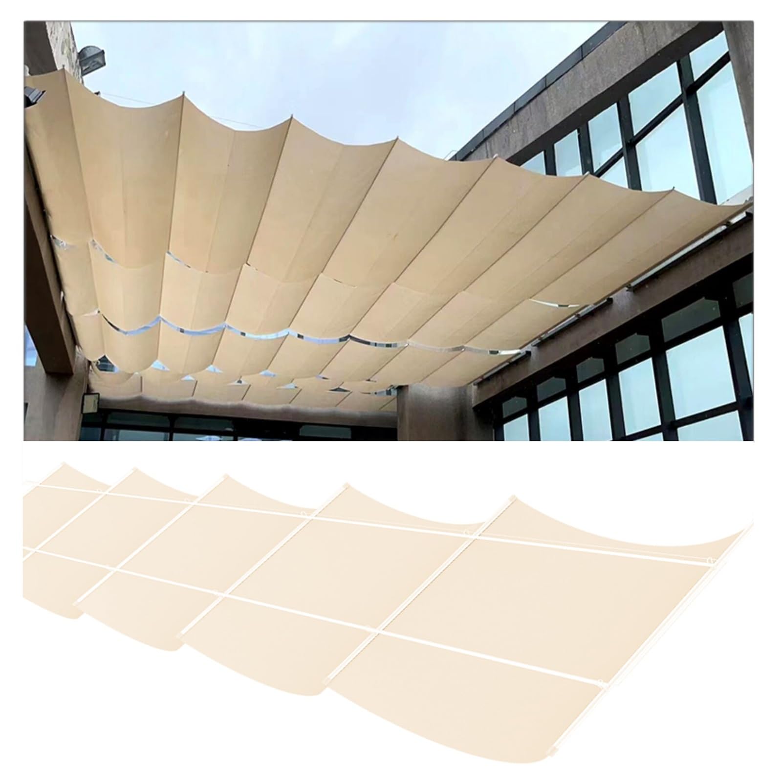 Voile d'ombrage rétractable en U haut de gamme résistant aux UV