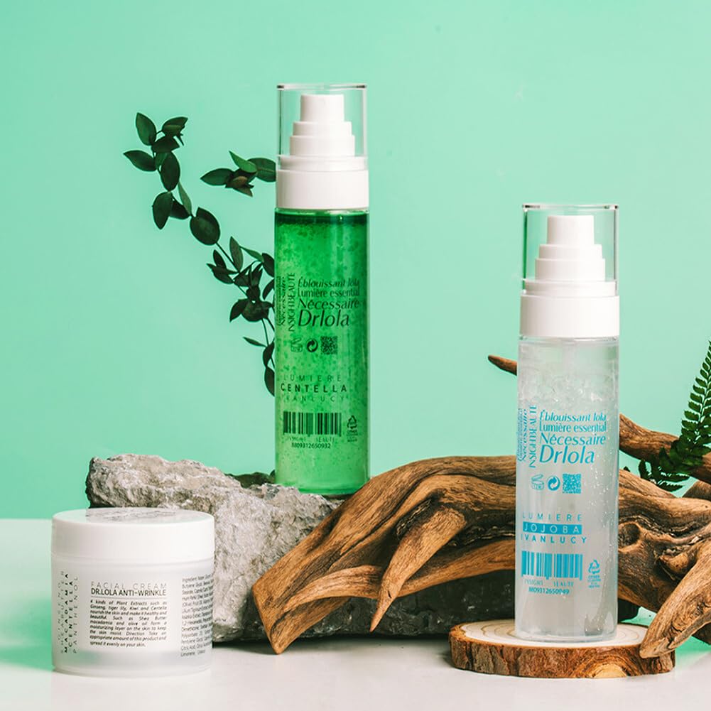 3-in-1 Anti-Falten Pflege Set - 1 Jojoba Esters Toner & 1 Centella Toner & 1 Anti-Falten Gesichtscreme - Anti-Falten Routine - Reiseessentials - Selbstfürsorge - Koreanische Schönheit