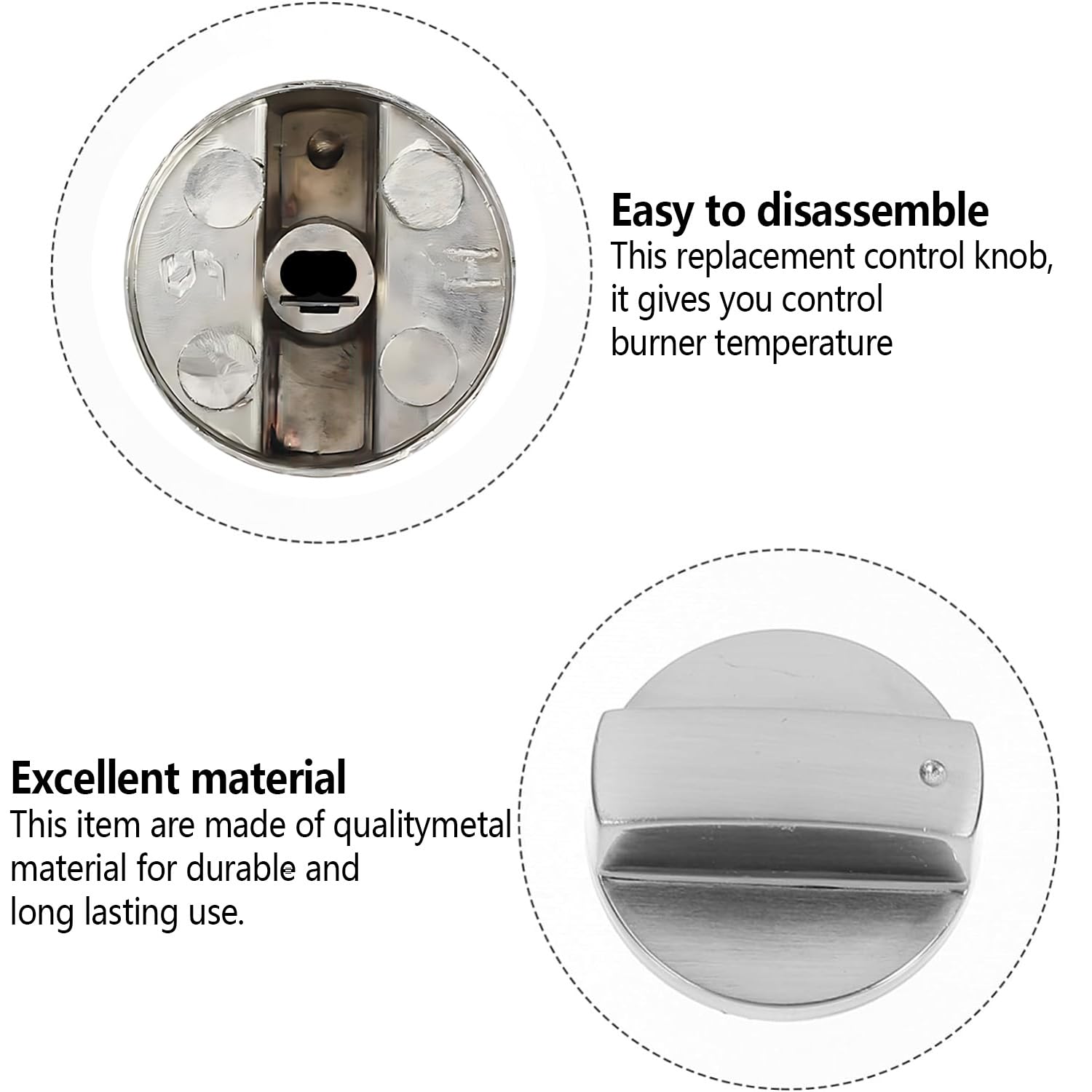 JZK Set 4 Manopole Fornello A Gas Argento - Sostituzione Universale Per Piani Cottura 6mm - Foto 3