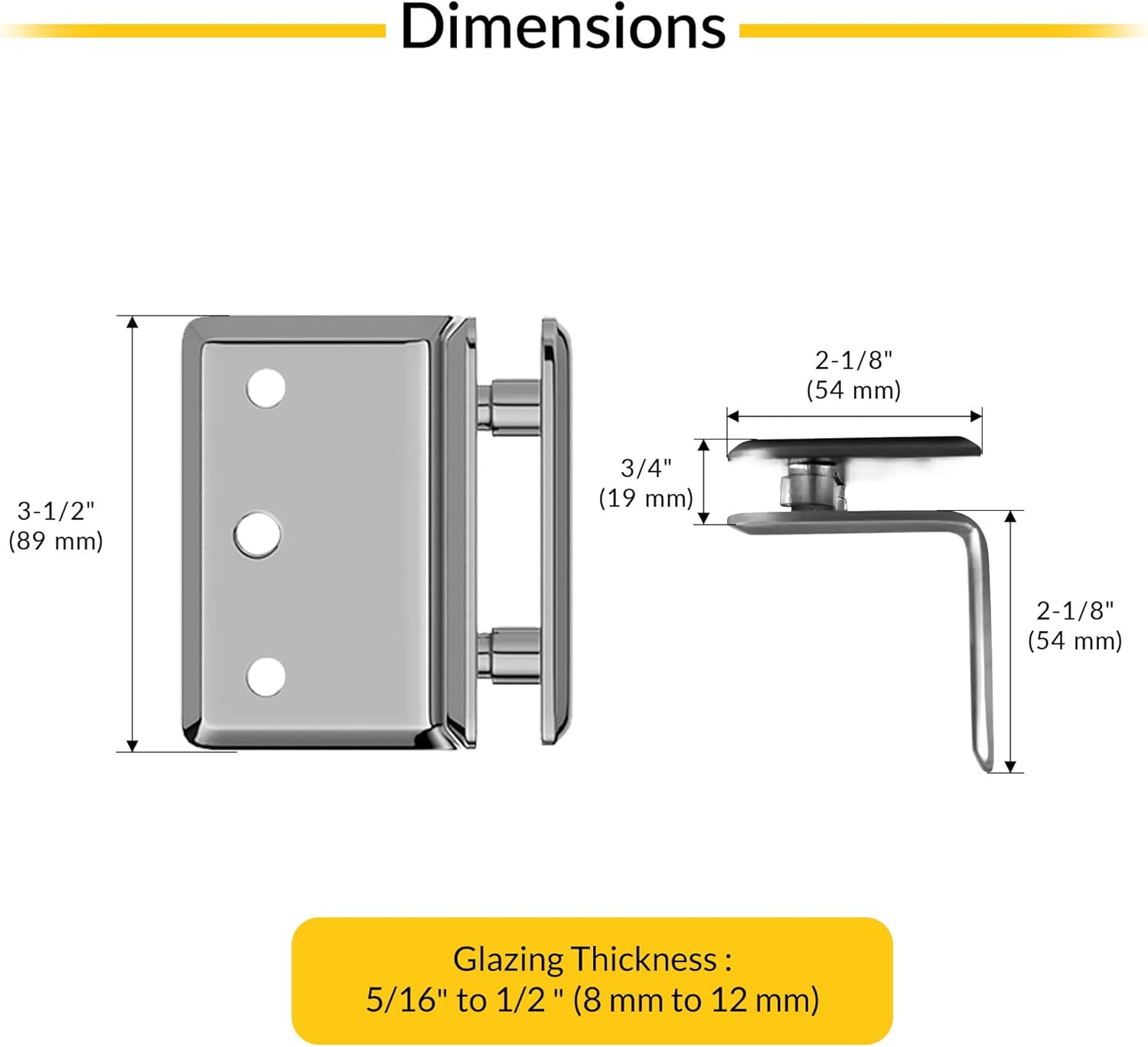 Brixwell BWP190SCH Polished Chrome Pinnacle and Prima Series Wall Mount Bracket