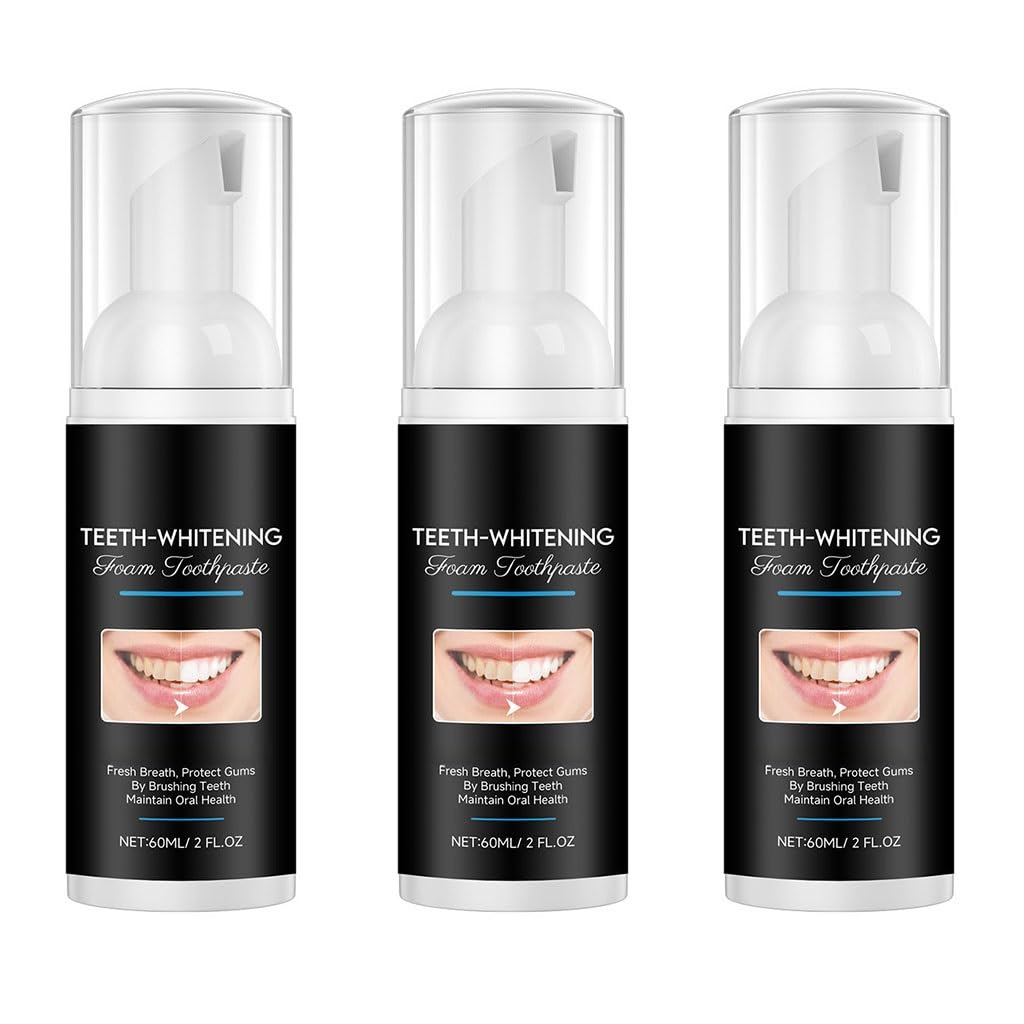 Pasta de dientes de espuma iluminadora - Mousse de limpieza sin esfuerzo for un aliento fresco y un soporte fuerte for los dientes(3pcs)