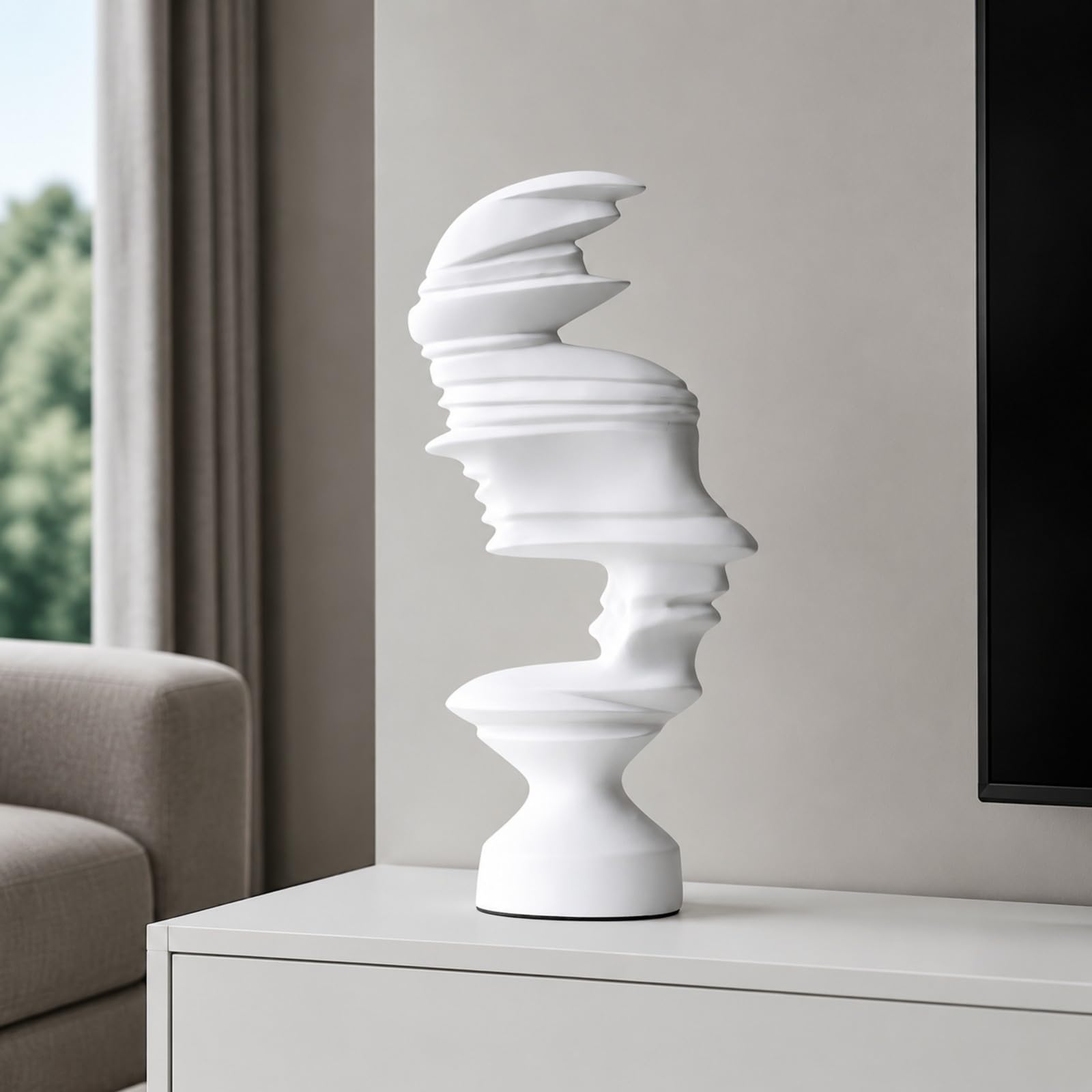 KESOTO Figura Humana Resina Abstracto | Acabado Mate Elegante, Estatua Resina, para Recibidor, L