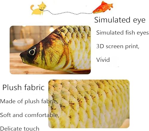 Miniatura 5 de Cojín de pez suave gigante 3D de 31 pulgadas, almohada de peluche de carpa para decoración del hogar, almohada para niños y regalo de animales de