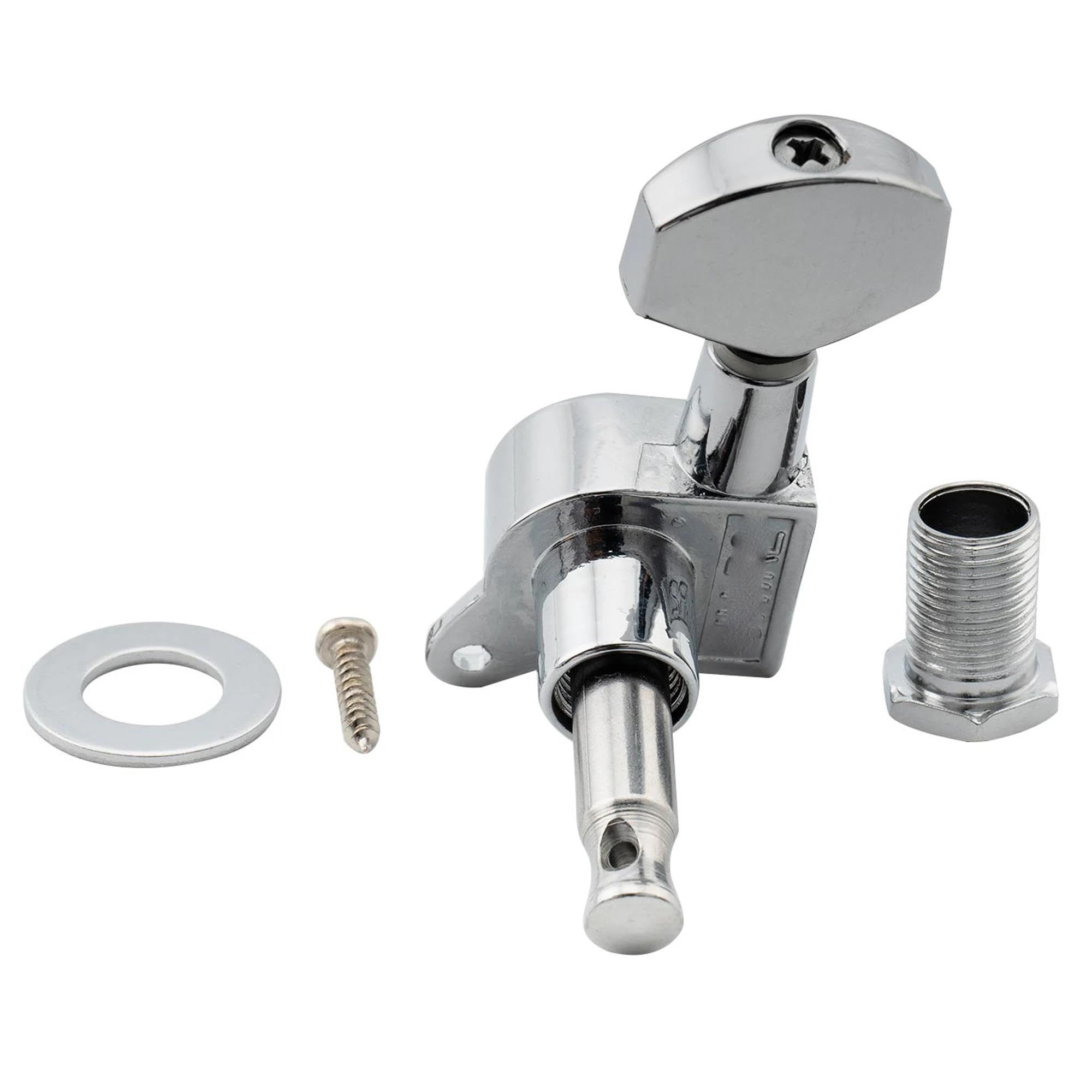 Juego De Afinador Profesional Incluido Para ST Tele Y Otras Guitarras Clavijas Afinación Universales Guitarra(Silver)
