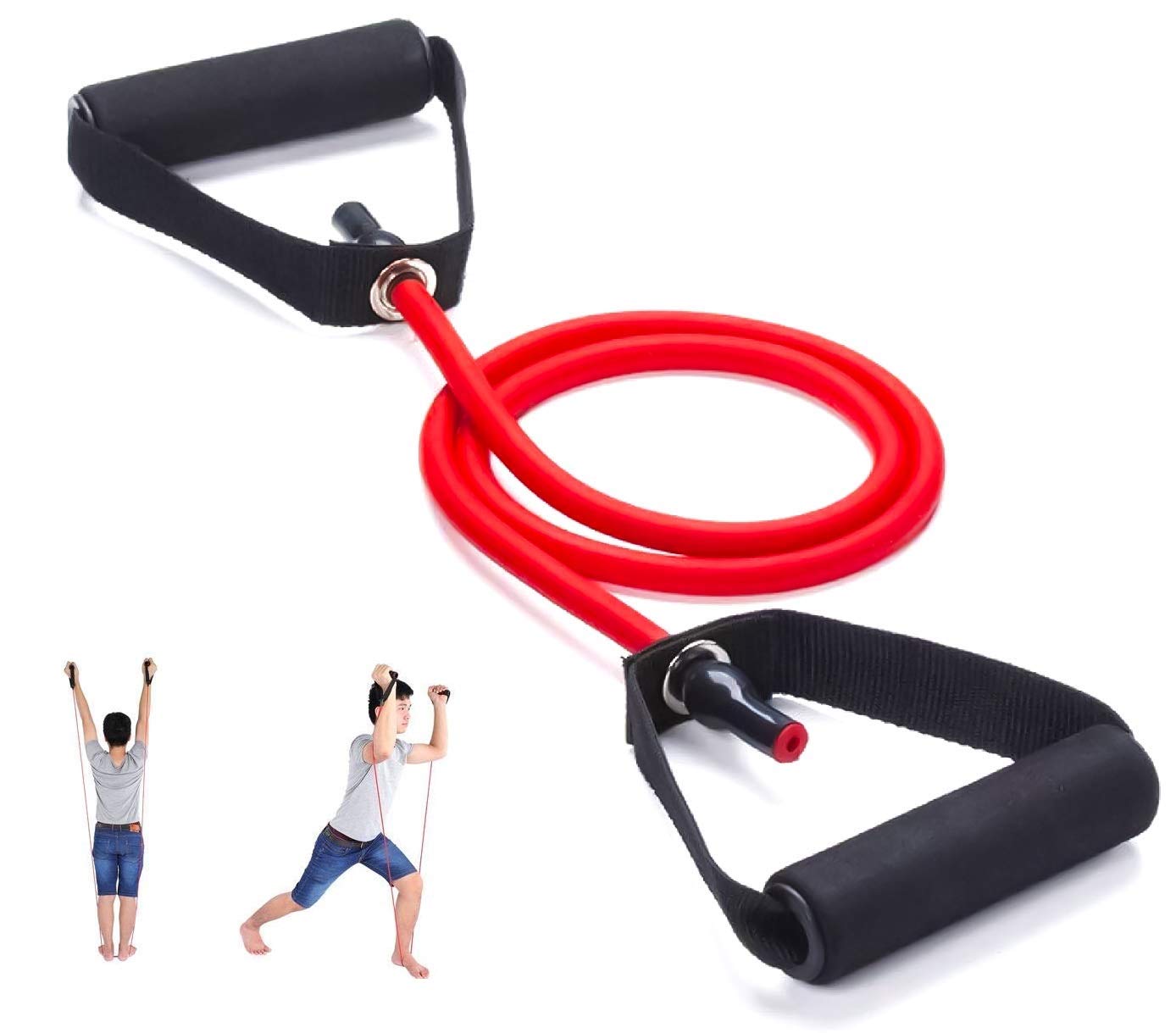 Zomoza 1pcs Resistance Fit Latex Bands with Handles - Exercise Tube Band with Handle for Boxing, Home Workouts, Physical Therapy, Strength Training Multi Color Send (B08D6H77LN) Amazon Price History, Amazon Price Tracker