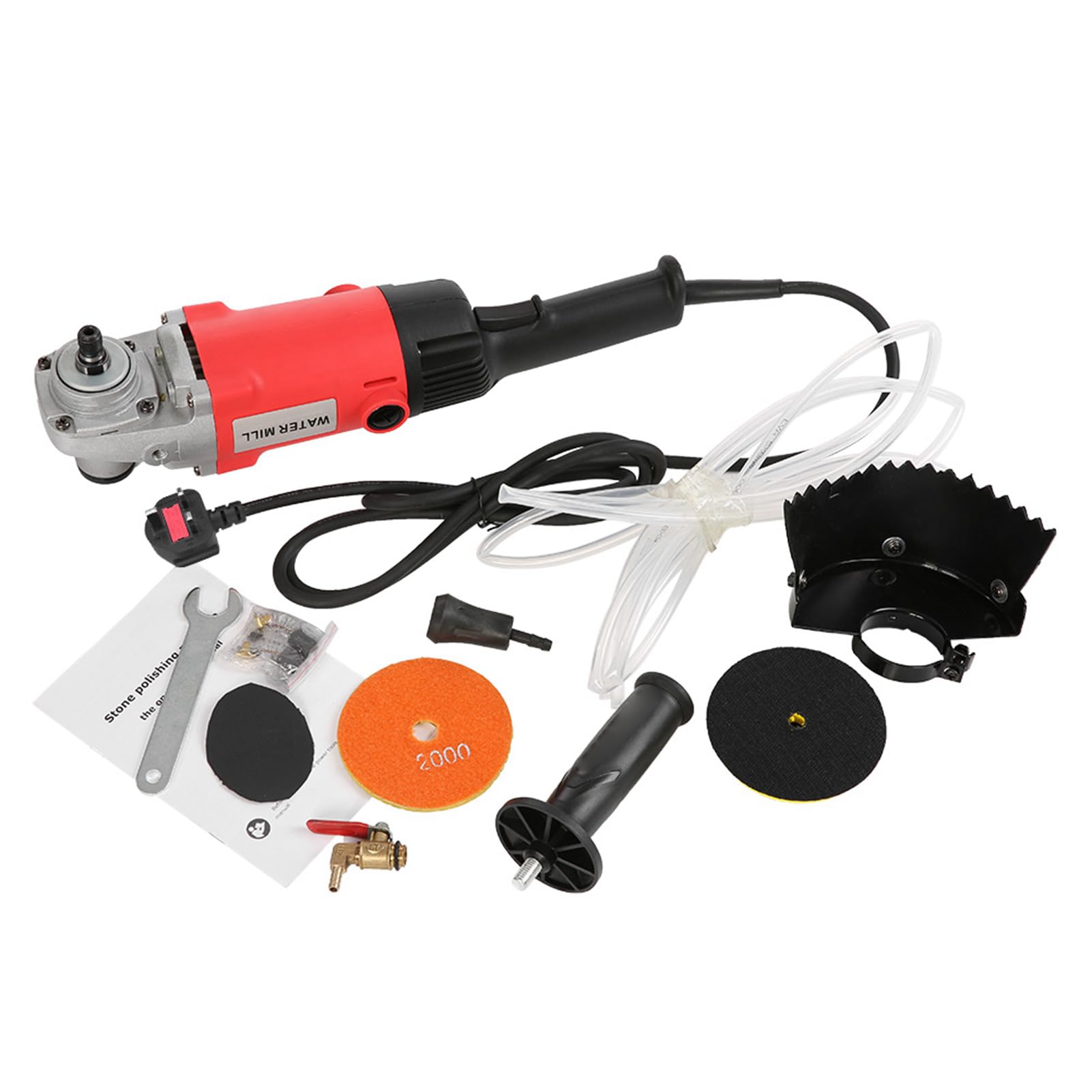 Pulidora eléctrica húmeda de 1400 W, máquina pulidora de piedra de velocidad variable para granito de mármol, herramienta profesional para canteros