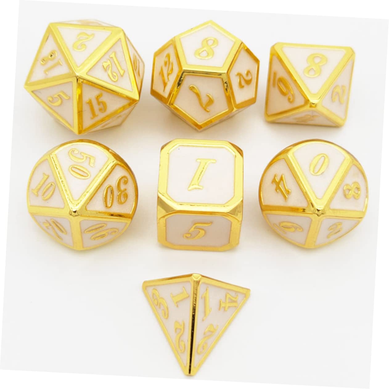 Goldene Polyederwürfel aus Zinklegierung für Brettspiele