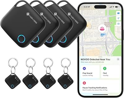 NOVOO Smart Tag, Apple Find My, 80dB, 4 Pezzi