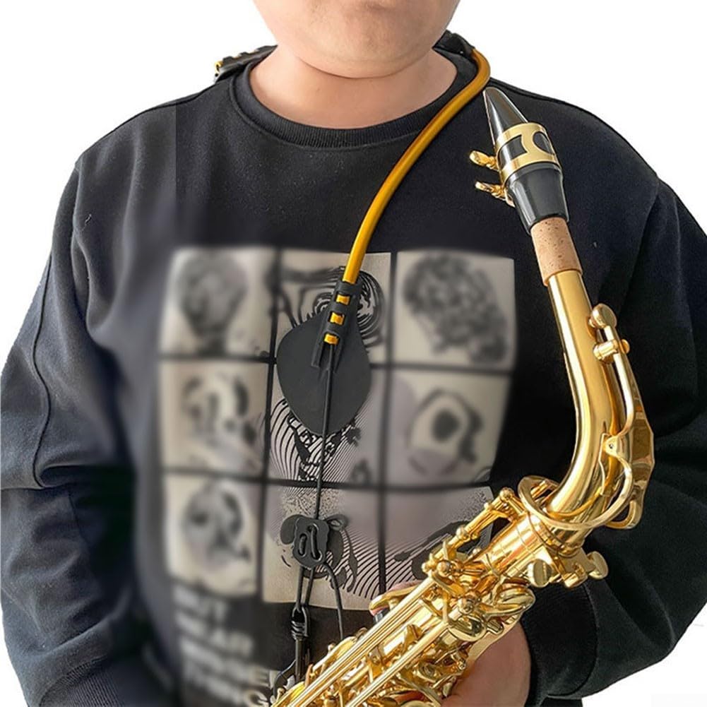 Ergonomischer Saxophon-Schultergurt, dickes Gummi, Nackenschmerzen Prävention, Rot, Schwarz, Blau, Gold