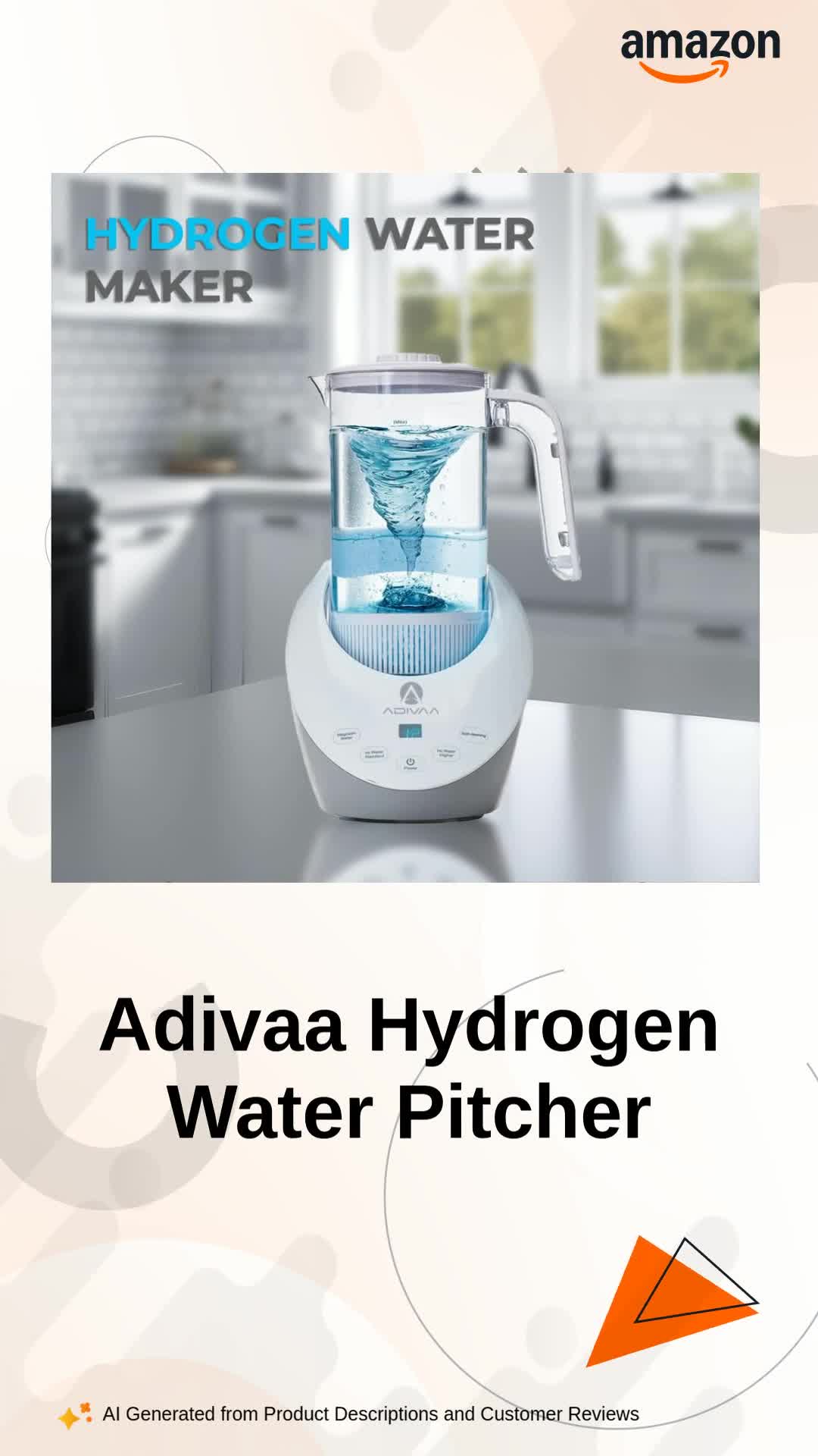 Adivaa Hydrogen Water Ionizer - BPA Free Rich Water Generator