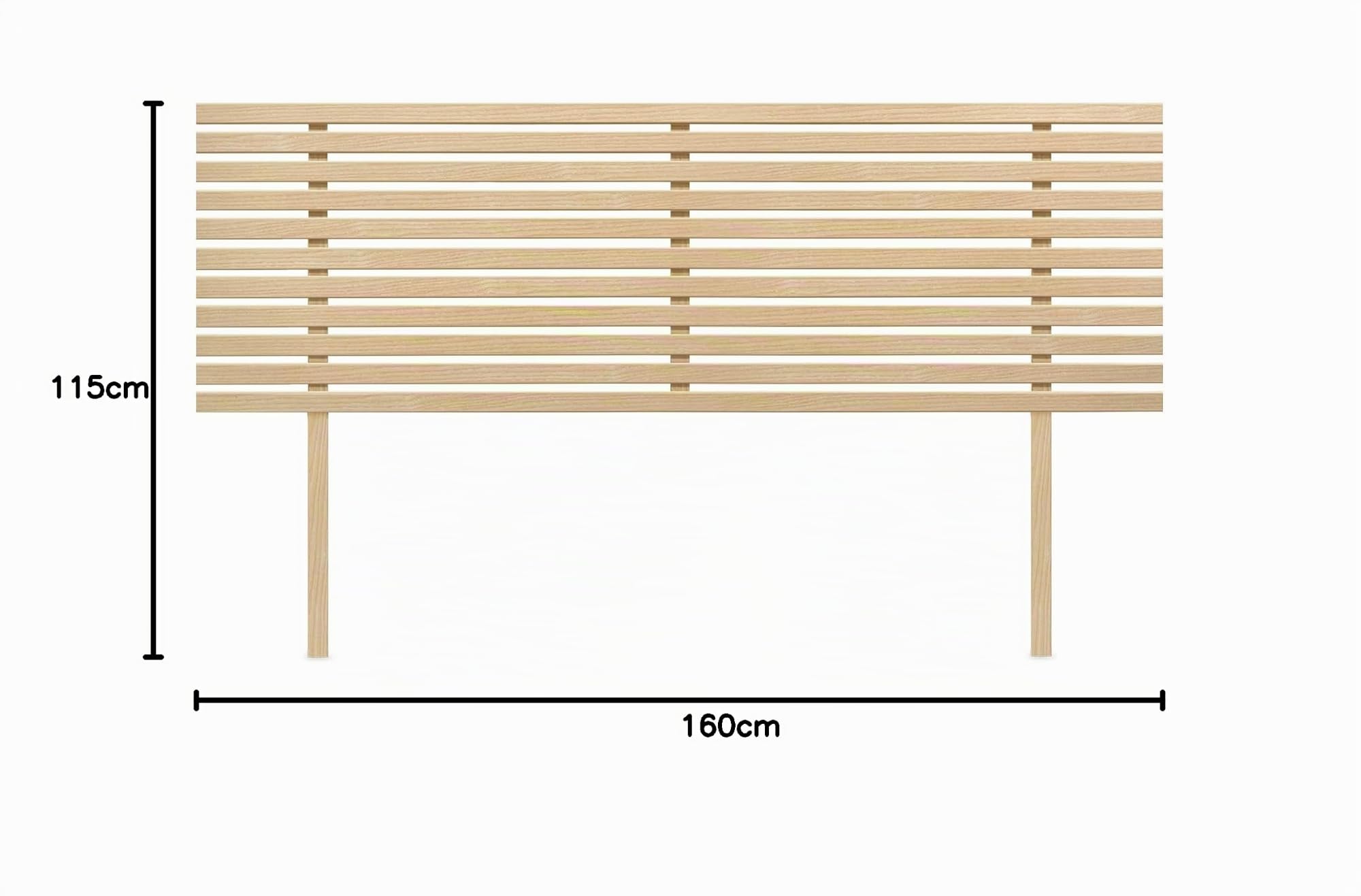 DHOME Cabecero de Madera reciclada DM con Patas Estilo Japonés Cama Palets Herrajes incluidos (160cm, Madera Natural)