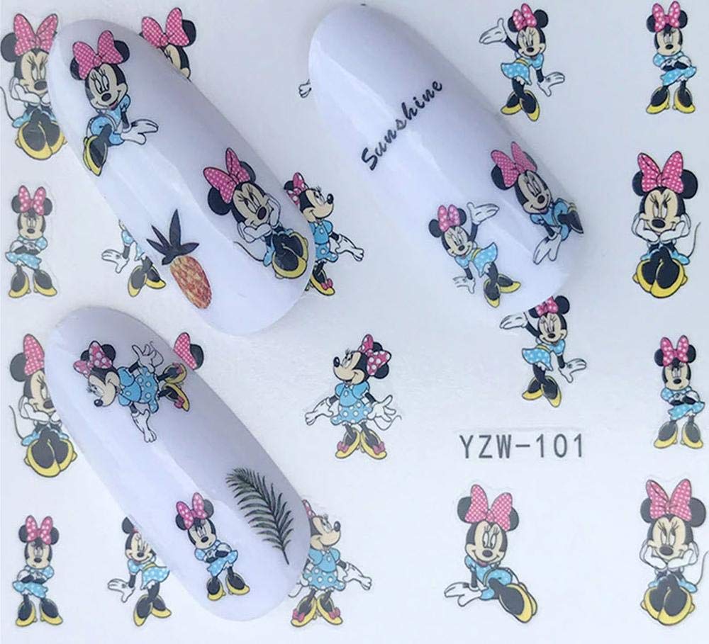 Cute Minnie Mouse Nail Decals Sticker Salon Quality Nail Art - 1 Sheet Fingernails