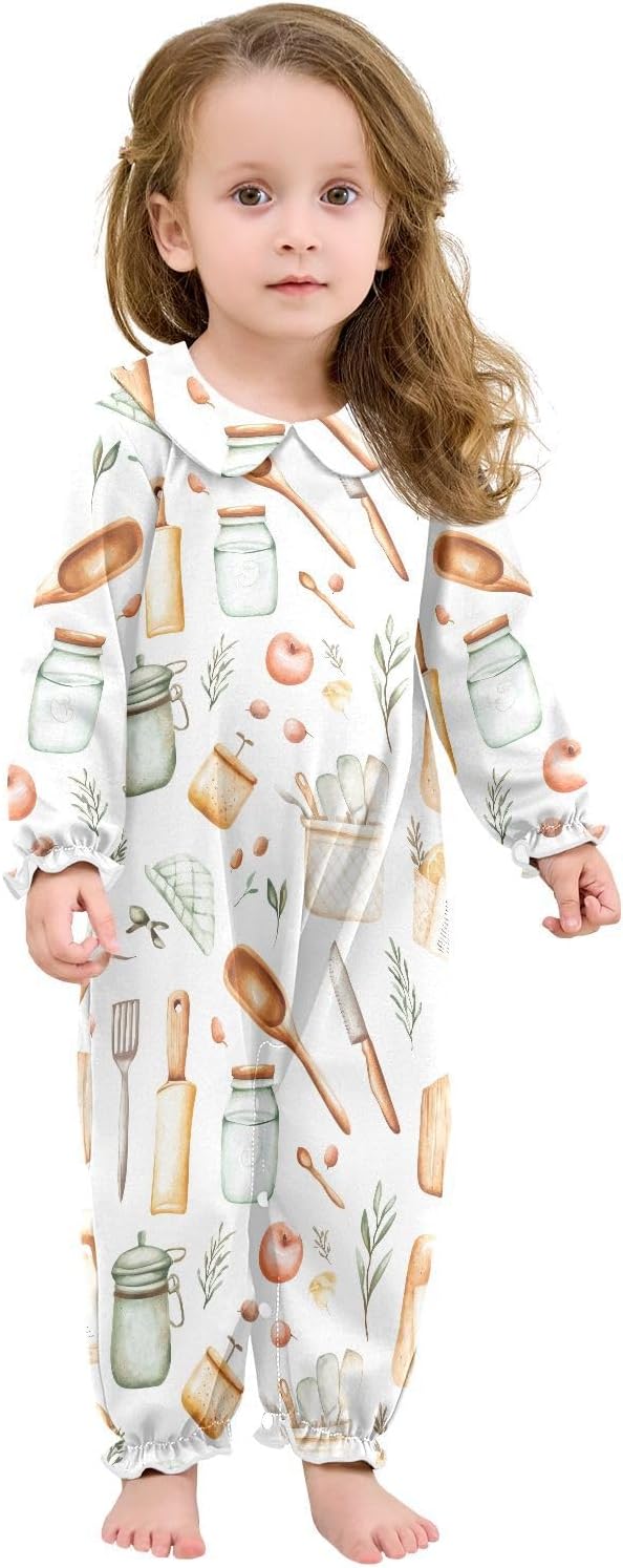 vvfelixl Baby Sleepers Kitchen Clipart Long Sleeve Onesie Girl Baby Clothes for Girl Play One-piece for 0-3 months