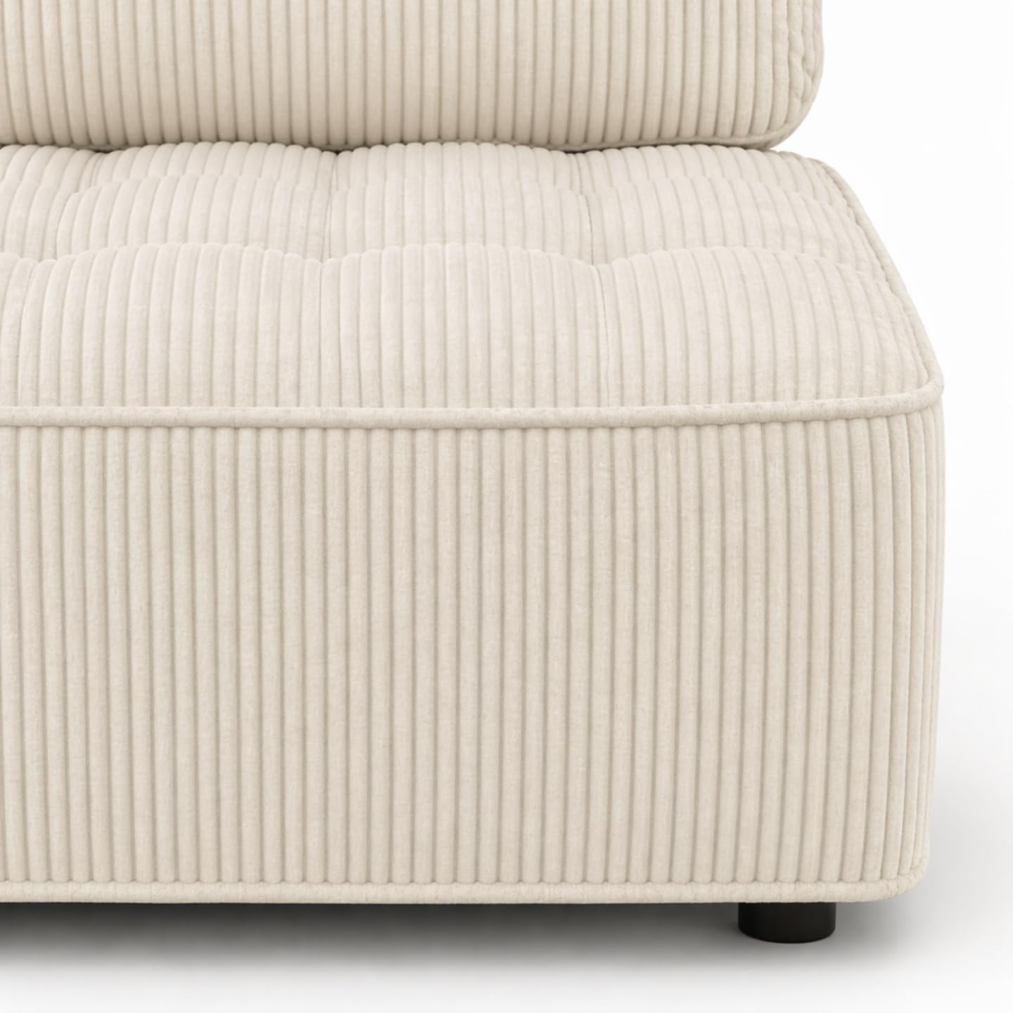 IDMarket - Módulo de sofá y sillón Alfie de pana, color beige