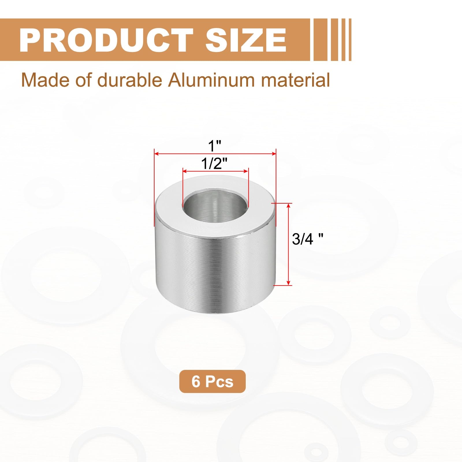 PATIKIL 6PCS Aluminum Spacers - Image 2