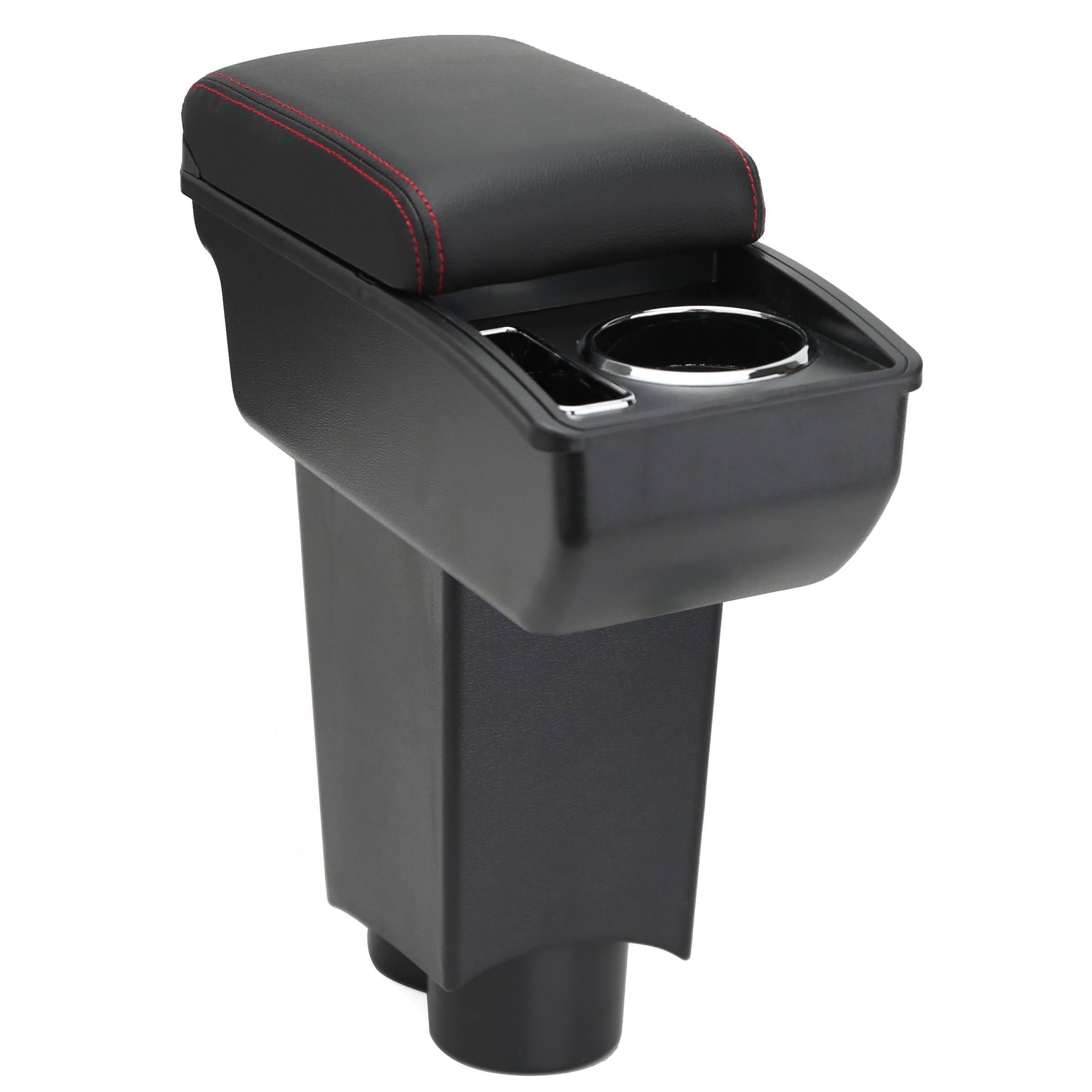 Accoudoir Centrale pour Fiat 500 2007-2011 Console Centrale Boîte de Rangement Intégré Pièces de Repose-bras, Facile à Installer, Accessoire Intérieur Voiture Cuir Noir