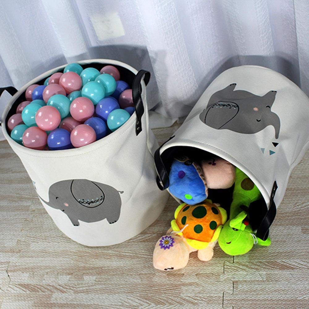 Cesto Biancheria Bambini In Cotone Con Design Animale - Pieghevole, Diametro 30cm, Per Giocattoli E Vestiti