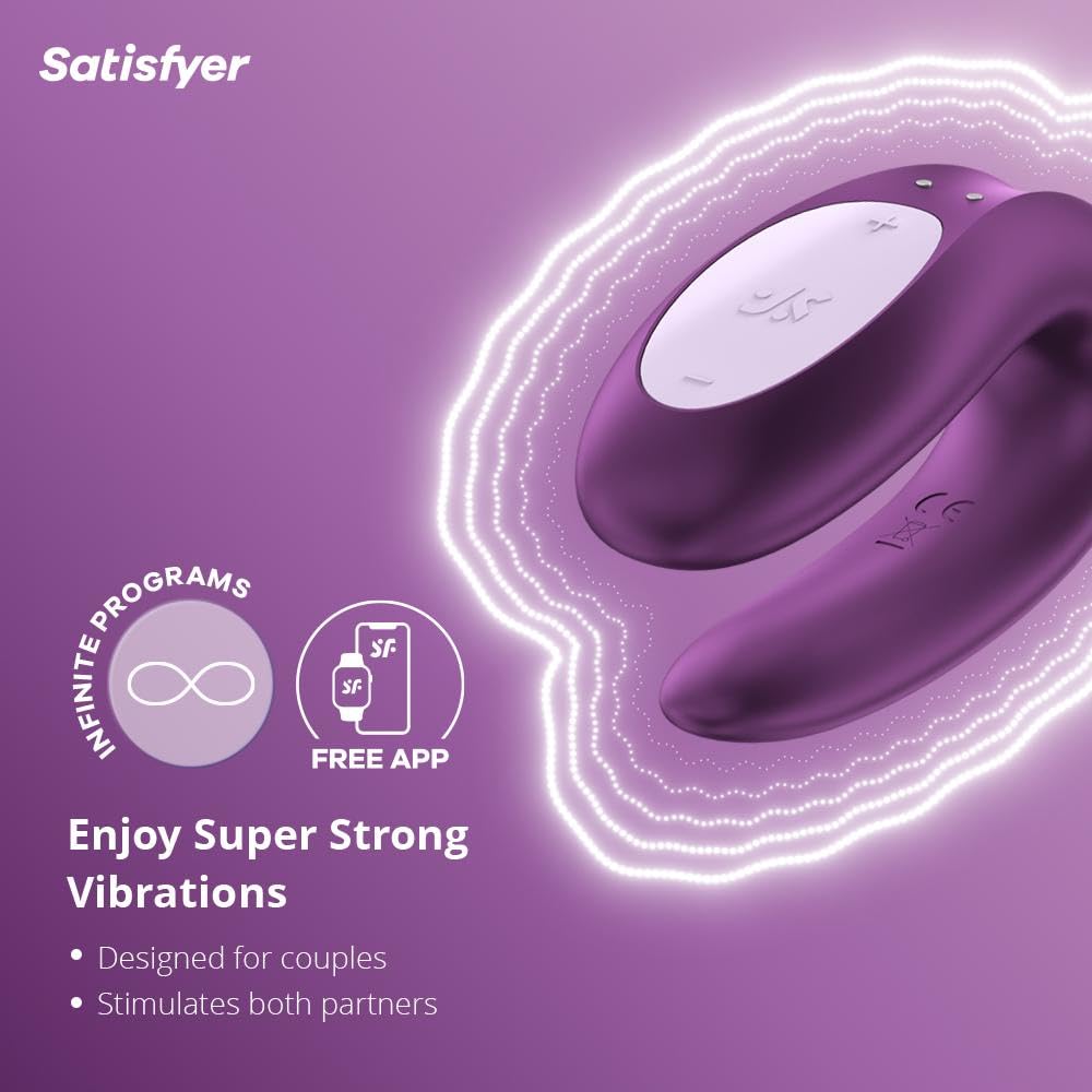 Amazon.com: Satisfyer Double Joy Connect App | Partner Vibrator | 2 Strong  Power Motors | Waterproof (IPX7) | Rechargeable Battery