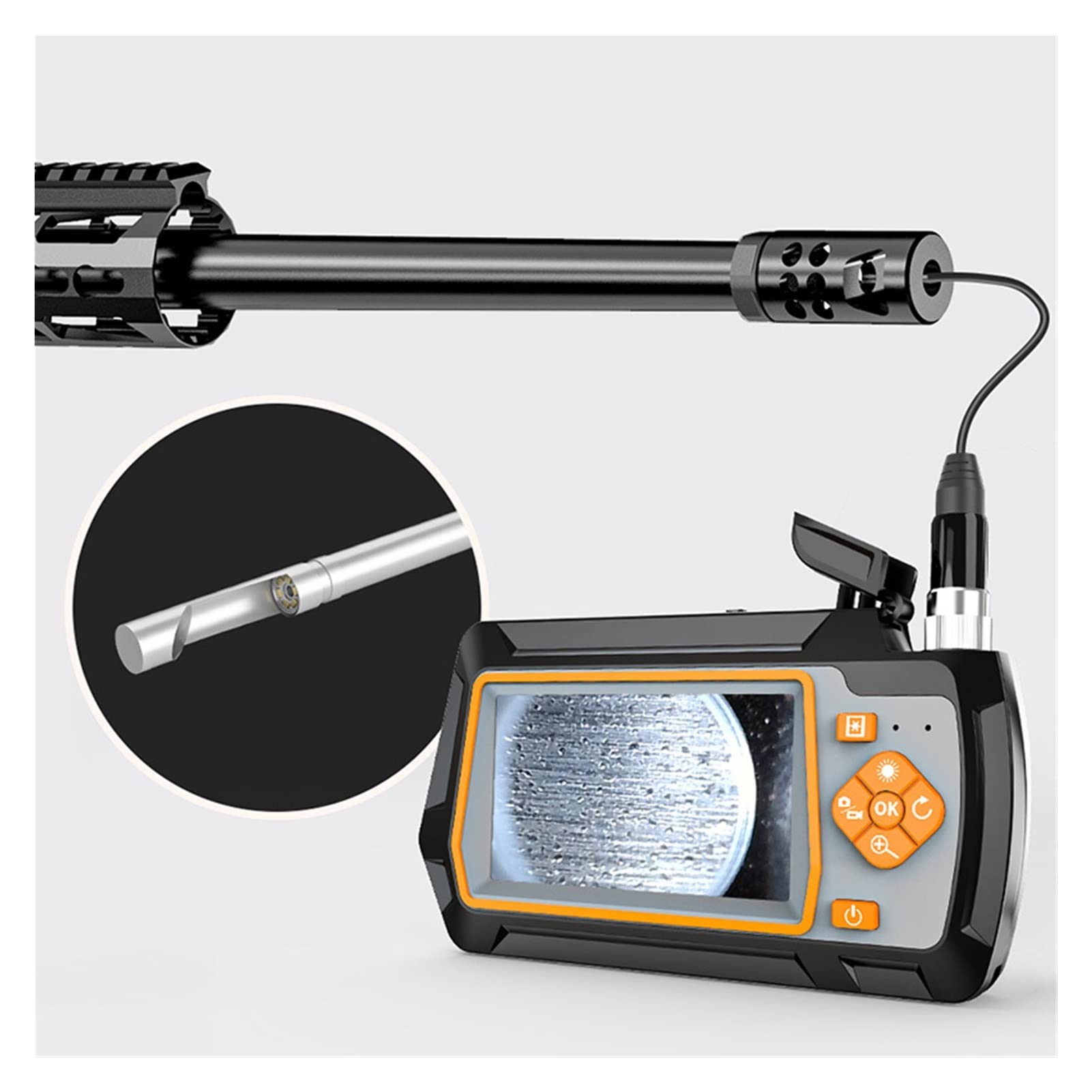 Caméra endoscopique, 3.9mm LCD Endoscope Nettoyage Visual Inspection Caméra 20 Calibre et Tube d'insertion de chasse 4. pouces 1080p(Not TF card)