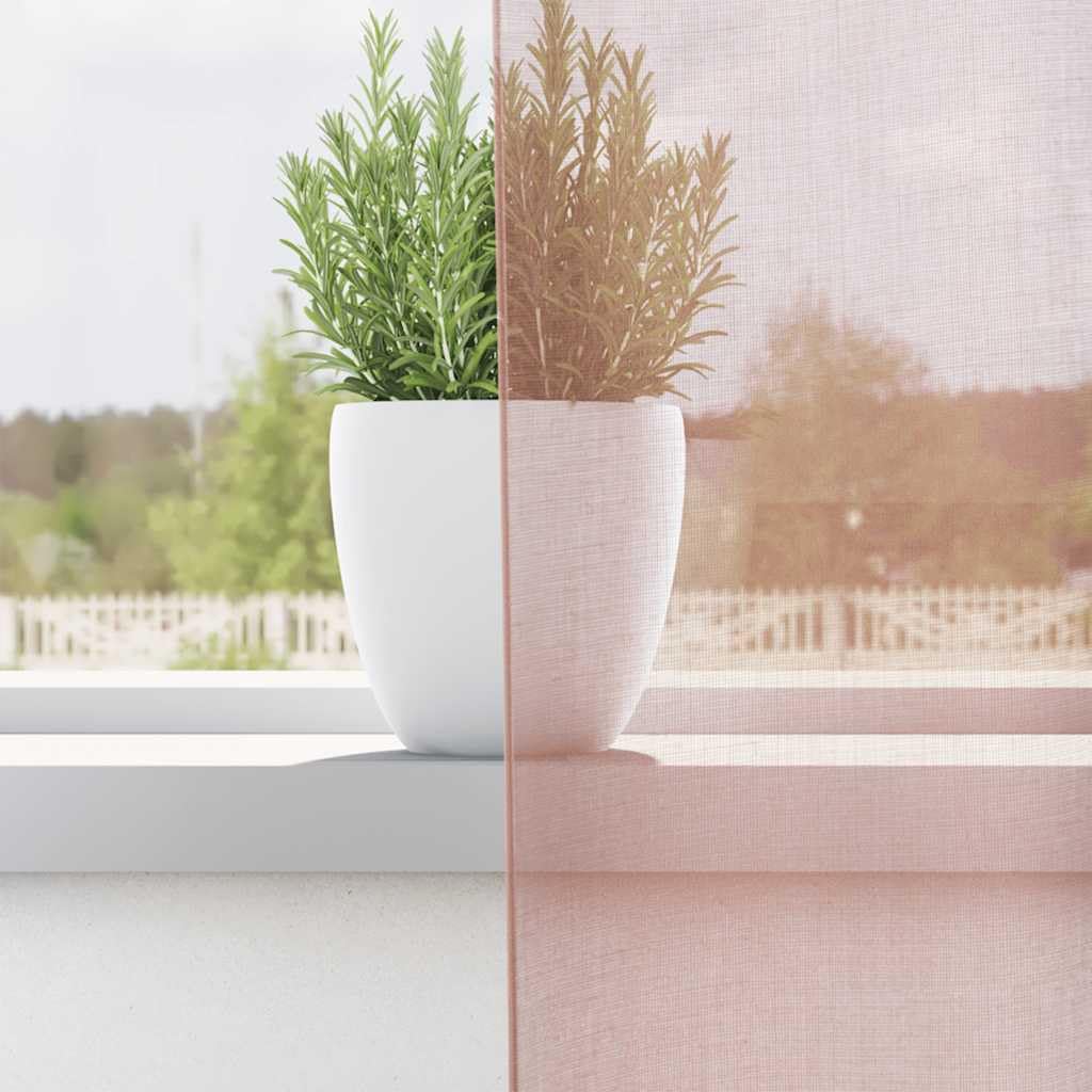 Curtains in voile con grommets, 2 pezzi, rosa, 140 x 140 cm, pannelli semitrasparenti Windows per Living Room, Bedroom, tessuto in poliestere resistente, facile da installare