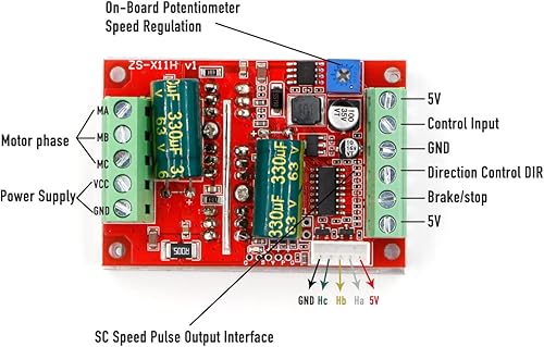 Vista 11 de RioRand 300W 5-50V PWM DC sin escobillas controlador de velocidad del motor eléctrico con Hall-Less