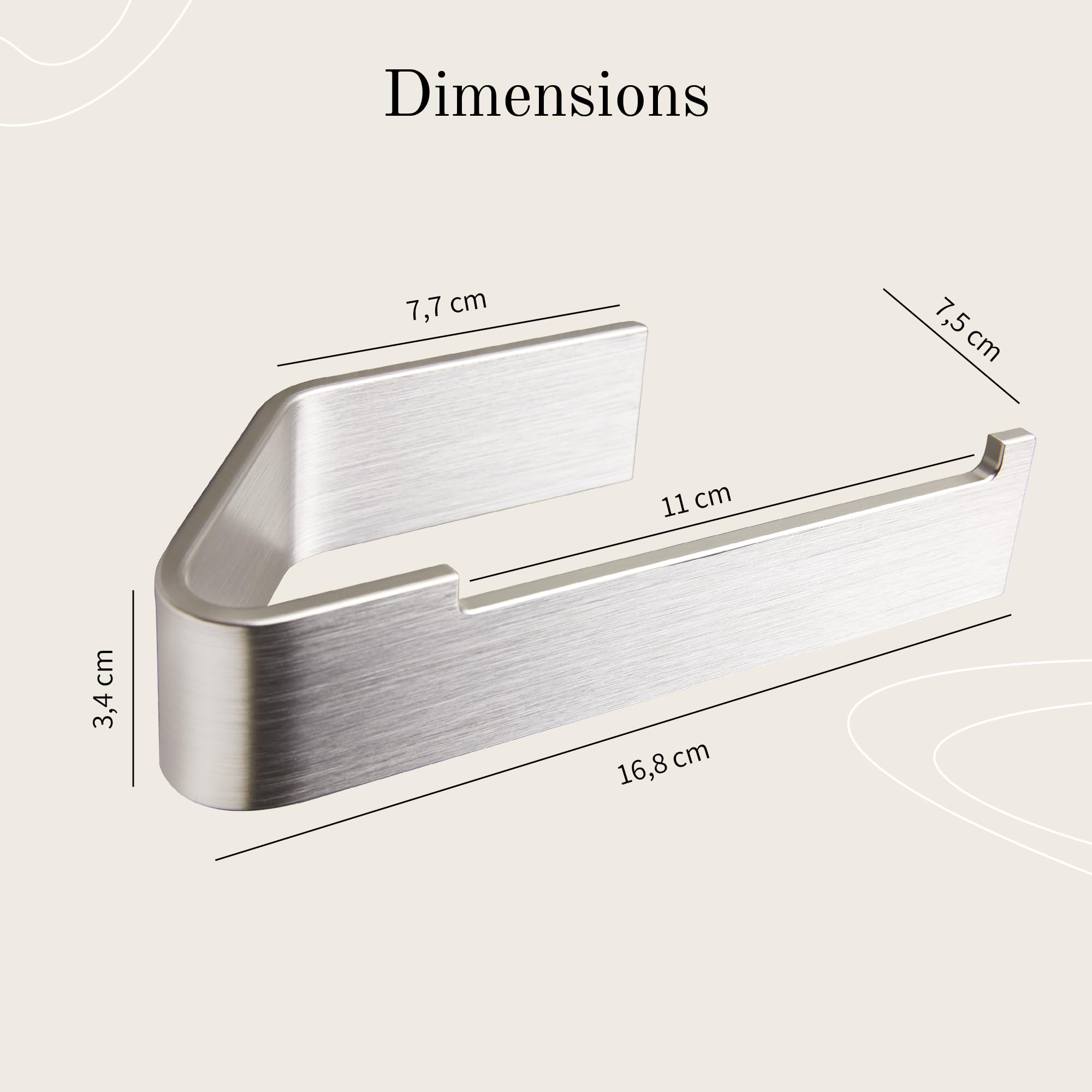 Design Hambourg Porte Papier Toilette sans Percer I Support Papier Toilette Salle de Bain Mural Auto Adhésif I Porte-Rouleau Papier WC I Design Moderne Gris argenté brossé