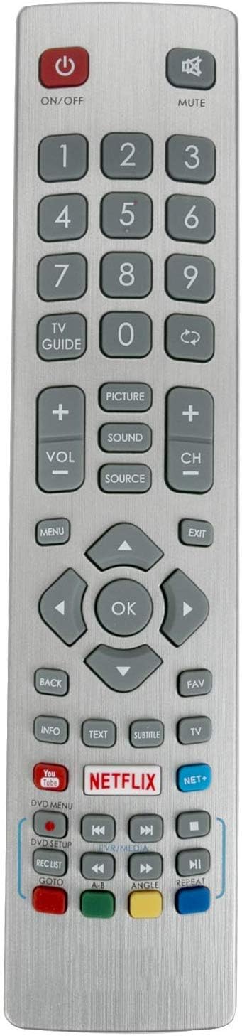 ALLIMITYSHW/RMC/0115 SHWRMC0115 Remote Control Replaced for Sharp Aquos 3D HD Smart TV with Netflix Youtube NET+